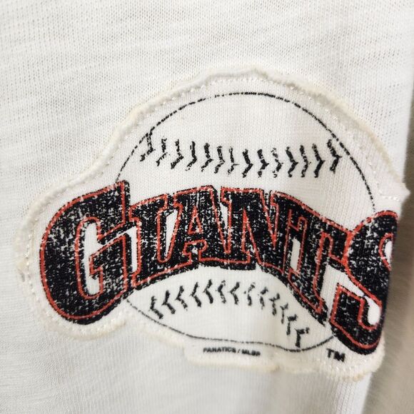 NEW Deadstock Fanatics San Francisco Giants Short Sleeve Henley Baseball Tee L - Picture 5 of 6